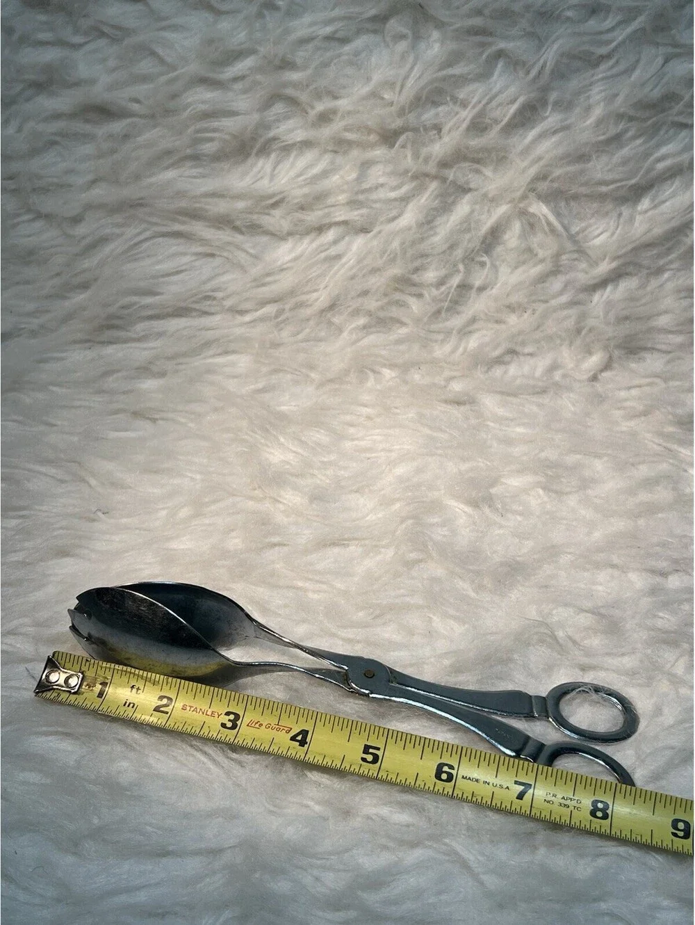 Vintage Silverplate Salad Serving Tongs Scissor Style Spoon Fork Made In Japan